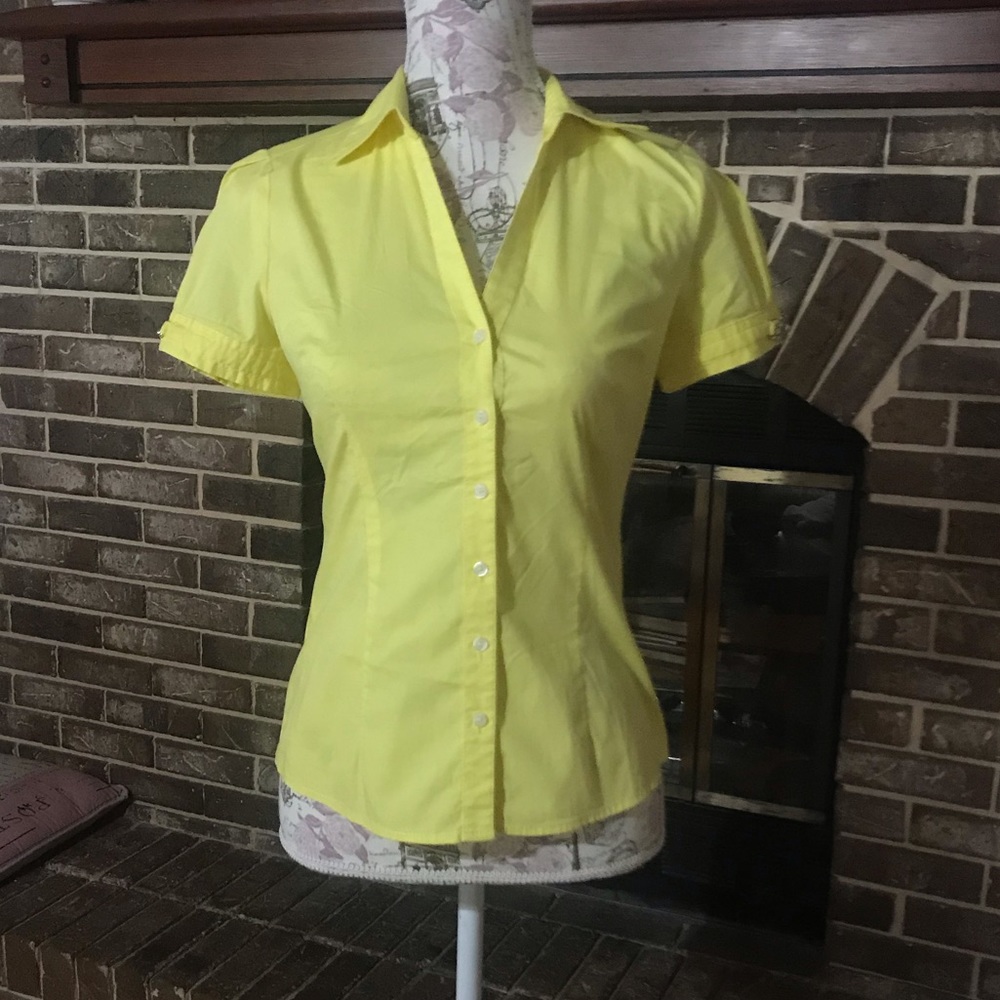 Yellow Express Button Down Blouse